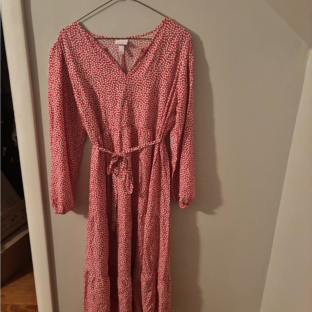 Isabel Maternity by Ingrid & Isabel Red and White Polka Dot Blouse